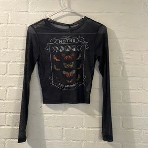 BRAND NEW NEVER WORN WITH TAGS mesh moth graph long sleeve CircleX